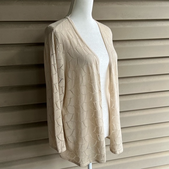 •Charter Club• Pointelle Open Front Cardigan - Size 3X - Picture 4 of 7